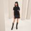 "Do Re Boucles" short-sleeve twillaine sweater, gris obsidienne, no stock