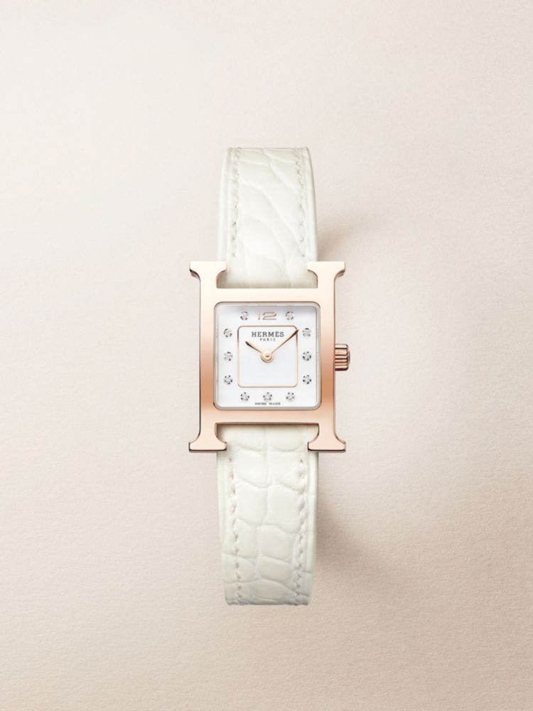 HERMES Hウォッチミニ Heure H watch, Mini model, 21 mm - Orange | Hermès USA