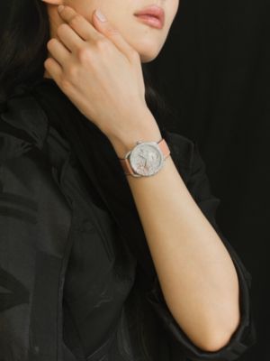 Arceau Petite Lune watch, Large model, 38&nbsp;mm, View: Worn, worn, view 2 of 3