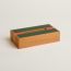 Pleiade en Casaque tissue box, small model, capucine/vert anglais