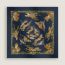 Guepards scarf 80, bleu marine/gold/kaki, We will notify you when this product is back in stock
