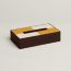 Pleiade en Casaque tissue box, small model, craie/ambre