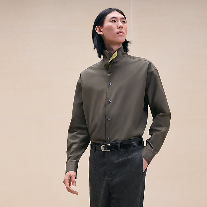 Boxy fit shirt with Louis collar | Hermès Hong Kong SAR Boxy fit shirt with Louis collar | Hermès Hong Kong SAR