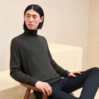 トップス HERMES Turtleneck Knit HERMES Knit Turtleneck Sweater Camel 100 Tops Made In Italy