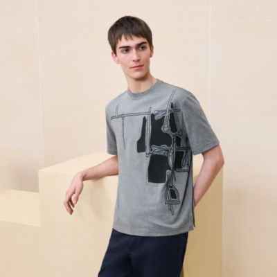 芸術を纏う HERMES T-shirt Harnais en Gouache 3D Tシャツ Hermès Harnais en Gouache 3D T-Shirt Size FR 38 (UK 10) RRP
