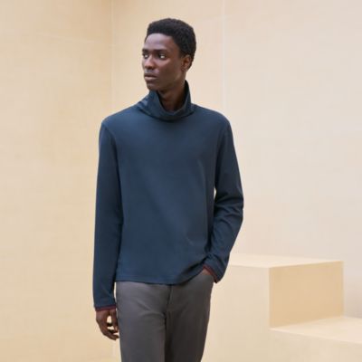 D1 きつ HERMESスキッパーシャツ エルメスロゴ ウール素材XLメンズ 秋 冬