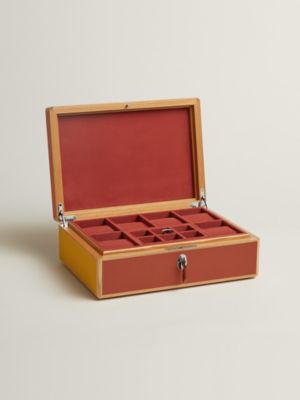 Amalthee Tricolore watch and cufflink box, large model, View: front, front, view 3 of 7