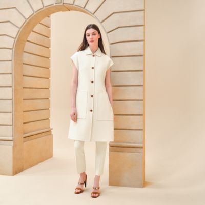 Belted cashmere long vest