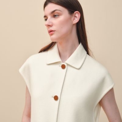 Belted cashmere long vest