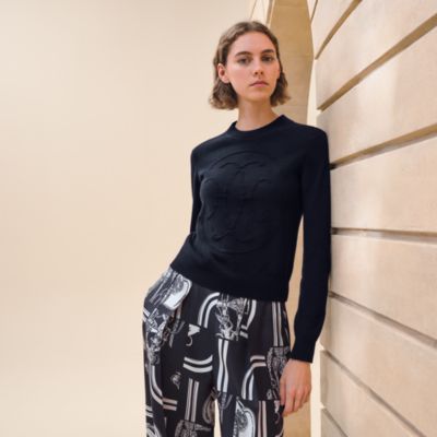 Cashmere "H Lift" long-sleeve sweater