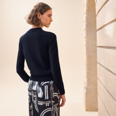 Cashmere "H Lift" long-sleeve sweater