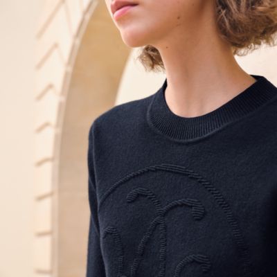 Cashmere "H Lift" long-sleeve sweater