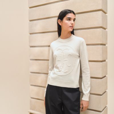Cashmere "H Lift" Long Sleeve Sweater