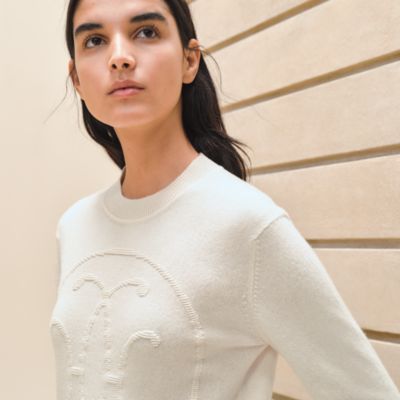 Cashmere "H Lift" long-sleeve sweater