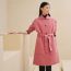 Belted cashmere long vest, rose incarnat, no stock