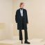 Supple cashmere coat, bleu noir, no stock