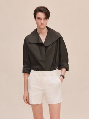 Short em sarja de algodão duplo, Exibir: Sendo usado, worn, visualizar 2 de 5