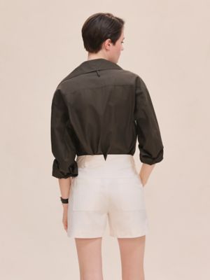 Short em sarja de algodão duplo, Exibir: Sendo usado, worn, visualizar 3 de 5