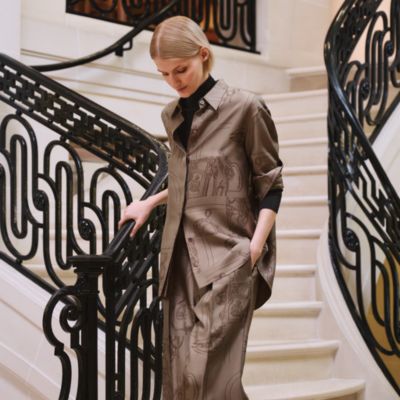 ＊大人気【HERMES】En Desordre Finesse 半袖ドレス ワンピース 大人気【HERMES】En Desordre Finesse 半袖ドレス ワンピース