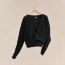 Cardigan manches longues motif «&nbsp;H&nbsp;», noir