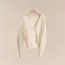 Cardigan manches longues motif «&nbsp;H&nbsp;», blanc naturel