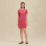 Embroidered pocket dress, rose framboise, no stock