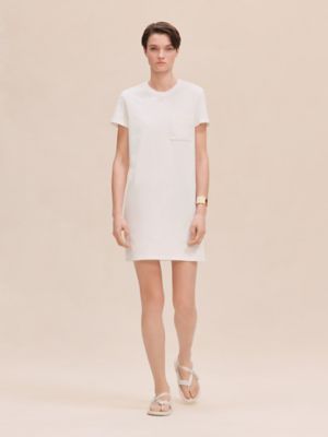 Robe droite poche brodée