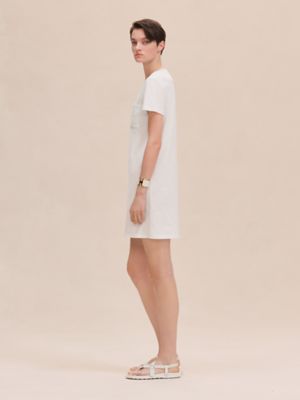 Robe droite poche brodée, Vue: Vue portée, worn, vue 2 sur 5