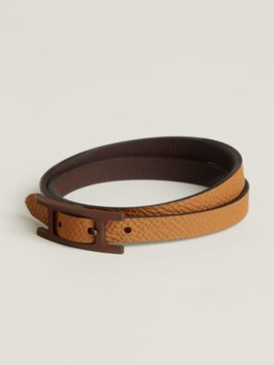 HERMES エルメス アピ2 レザーブレスレット ブラウン　ポーチ付き レザーブレスレット 《ビーアピ》 ドゥブルトゥール ソー・ブラウン