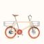 Odyssee Terre compact carrier bike, electric, with baskets, capucine, no stock