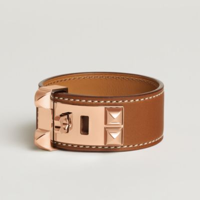 メタルとレザー Hermes Collier de Chien Medor Gaineカフブレス Collier de Chien Medor Gaine cuff bracelet | Hermès Australia