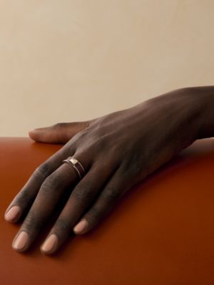 Athena simple stud ring, View: Worn, worn, view 2 of 2