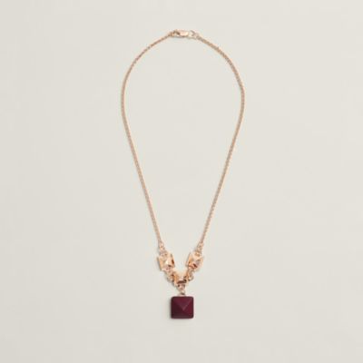 ❤お得なお品❤フィデリオヴィラージュネックレス レッドｘブラウン エルメス レッド - レディス, ファッションジュエリー, ネックレス