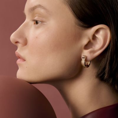 Hermès ロック型ピアス 2ペア オーケリー PM ピアス ローズエテ Hermès