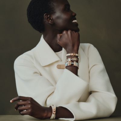 ＨＥＲＭＥＳ　絹ベスト白ベージュ　イタリア製 White - Double tour bracelets - Hermès Bracelets for Women