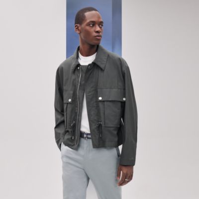 △未使用 HERMES 23AW Quilted car coat 44 Car coat - Grey