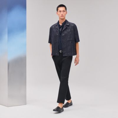 "Fleurs technique" short-sleeve overshirt
