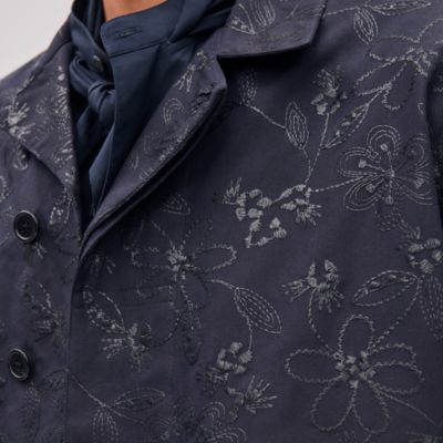 "Fleurs technique" short-sleeve overshirt
