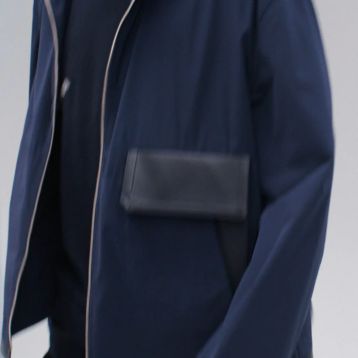 Hooded jacket with leather details | Hermès USA