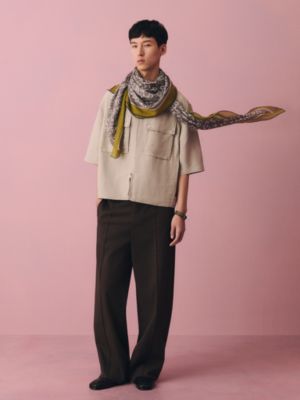 Calligraphie Equestre scarf 140, View: Worn, worn, view 2 of 3