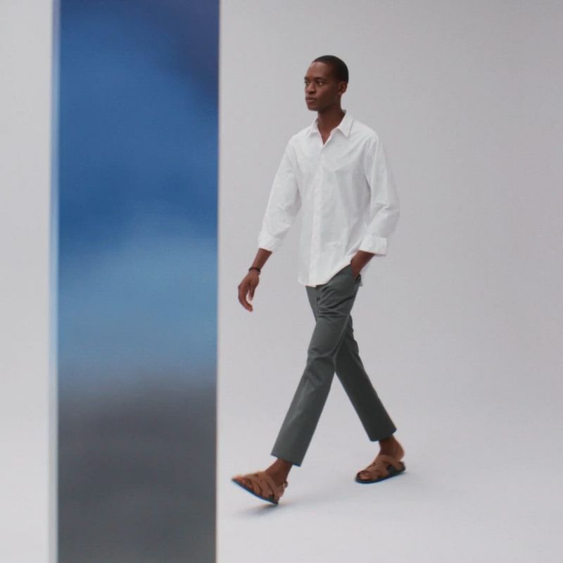 【HERMES】 シンプル コットン ☆ Calques en H Tシャツ men's Calques en H