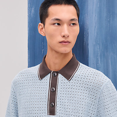 H embroidered buttoned polo shirt | Hermès USA H embroidered buttoned polo shirt | Hermès USA