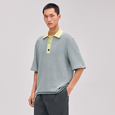 H embroidered buttoned polo shirt | Hermès USA H embroidered buttoned polo shirt | Hermès USA