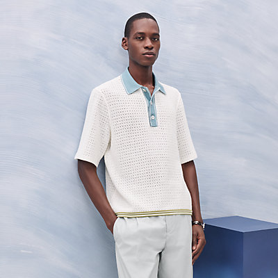 H embroidered buttoned polo shirt | Hermès USA H embroidered buttoned polo shirt | Hermès USA