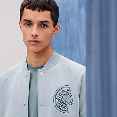 Varsity jacket with Clou de Selle detail | Hermès USA Varsity jacket with Clou de Selle detail | Hermès USA