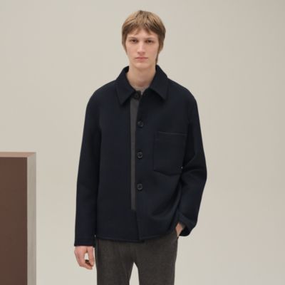 ジャケット・アウター HERMES Khaki Gray wool Stand collar Coat ジャケット・アウター HERMES Khaki Gray wool Stand collar