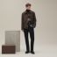 Blouson droit, café