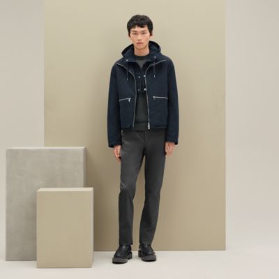 【新品未使用】エルメス　25秋冬新作　ブルゾン　カーディガン　Hポケット カーディガン-レザーディテール-