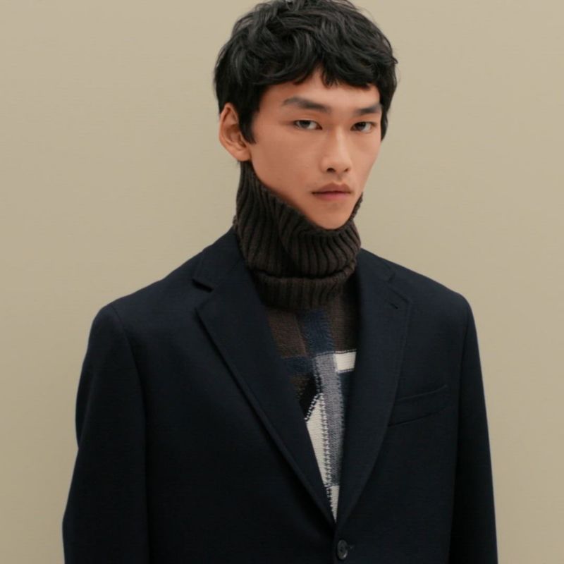 Stadium Relax jacket with leather pocket - Orange - 44