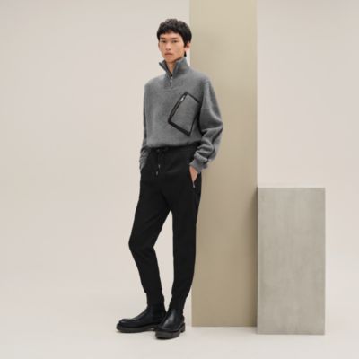 美品 希少品 エルメス リネンパンツ 麻素材 ブラック メンズ 52 L